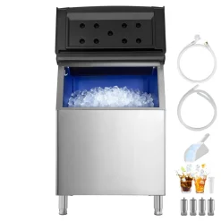 VEVOR Commercial Ice Maker Storage Bin, 500 LBS Capacity Ice-Bin, Stainless Steel Commercial Ice Storage Bin with Adjustable Anti-slip Rubber Feet, Suitable for Restaurant Hotel and Beverage Shops