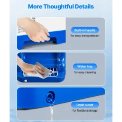 VEVOR Commercial Ice Shaver Crusher, 286lbs Per Hour Electric Snow Cone Maker with 2L Ice Cube Box, 250W 1500RPM Tabletop Shaved Ice Machine for Parties Events Snack Bar, Home and Commercial Use (Blue)