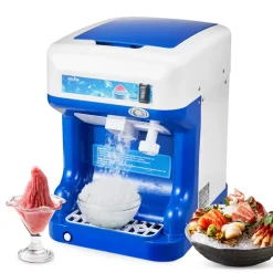 VEVOR Commercial Ice Shaver Crusher, 286lbs Per Hour Electric Snow Cone Maker with 2L Ice Cube Box, 250W 1500RPM Tabletop Shaved Ice Machine for Parties Events Snack Bar, Home and Commercial Use (Blue)