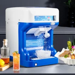 VEVOR Commercial Ice Shaver Crusher, 286lbs Per Hour Electric Snow Cone Maker with 2L Ice Cube Box, 250W 1500RPM Tabletop Shaved Ice Machine for Parties Events Snack Bar, Home and Commercial Use (Blue)