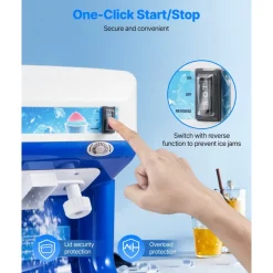 VEVOR Commercial Ice Shaver Crusher, 286lbs Per Hour Electric Snow Cone Maker with 2L Ice Cube Box, 250W 1500RPM Tabletop Shaved Ice Machine for Parties Events Snack Bar, Home and Commercial Use (Blue)