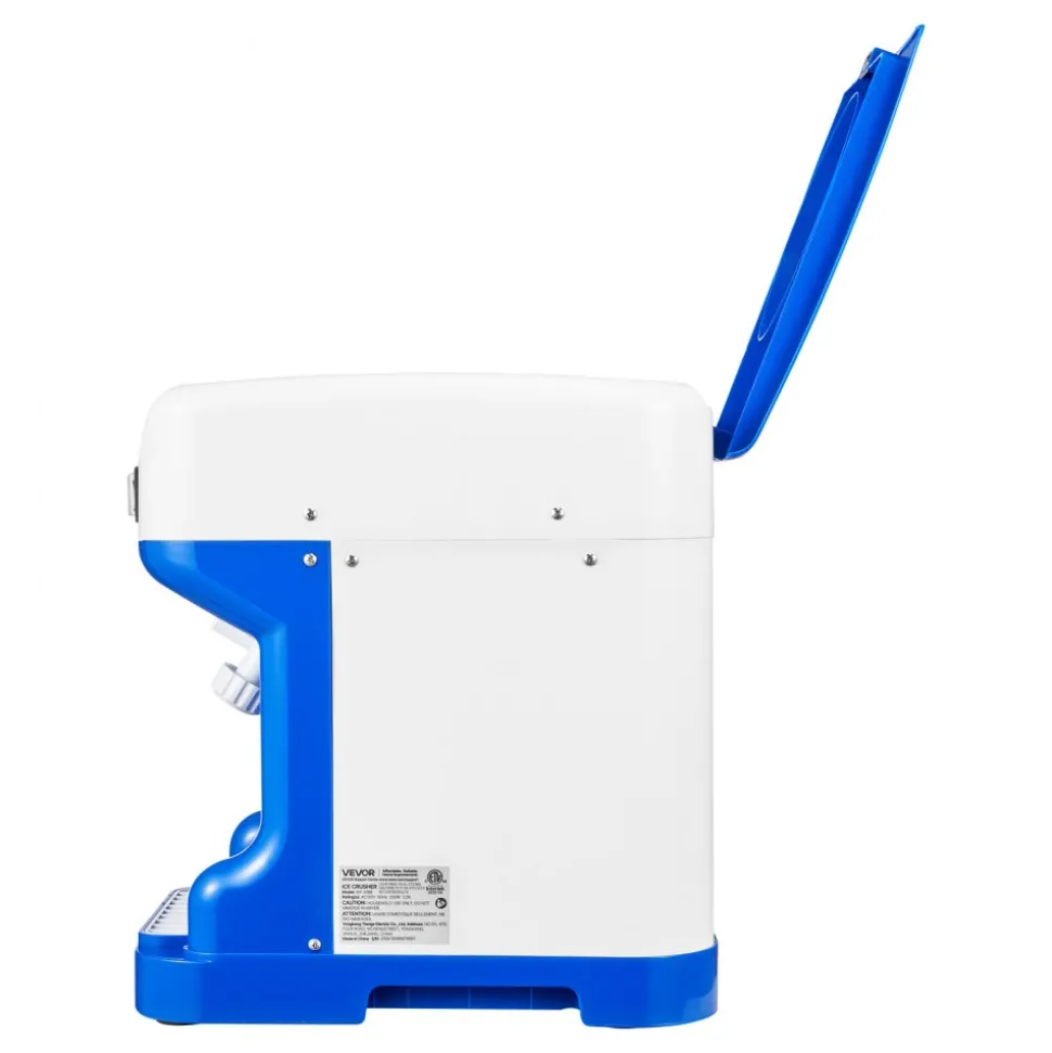 VEVOR Commercial Ice Shaver Crusher, 286lbs Per Hour Electric Snow Cone Maker with 2L Ice Cube Box, 250W 1500RPM Tabletop Shaved Ice Machine for Parties Events Snack Bar, Home and Commercial Use (Blue)