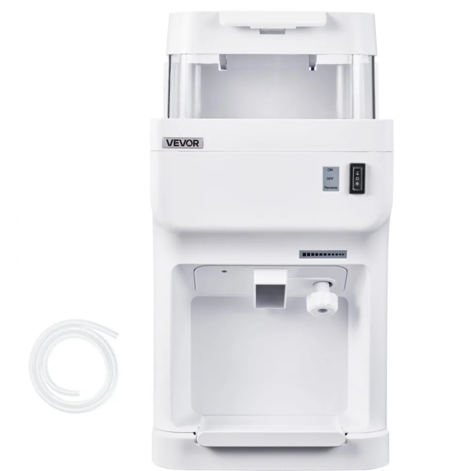 VEVOR Commercial Ice Shaver Crusher, 220lbs Per Hour Electric Snow Cone Maker with 8L Ice Cube Box, 350W 1500RPM Tabletop Shaved Ice Machine for Parties Events Bar, Home and Commercial Use (White)