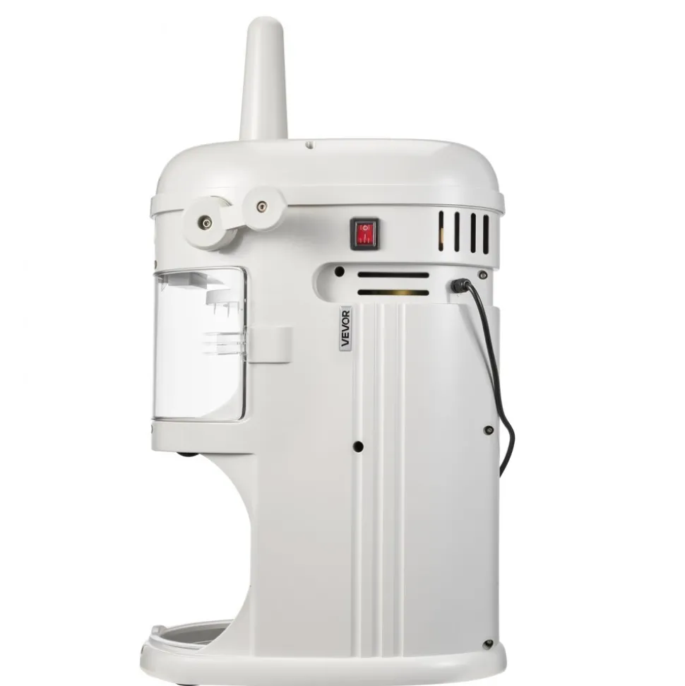 VEVOR Commercial Ice Shaver Crusher, 220lbs/hr Electric Fluffy Ice & Snow Cone Machine, 250W 1500RPM Tabletop Fluffy Shaved-Ice Machine for Parties Events Snack Bar, Home and Commercial Use (White)