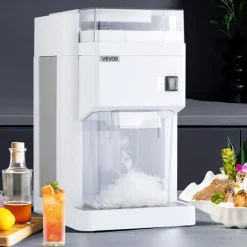 VEVOR Commercial Ice Shaver Machine, 661 LBS/H Electric Ice Crusher with Replaceable Container, 350W Premium Motor, 4 Blades, Shaved Snow Cone Machine Ice Maker for Dessert Shop Bar Party, Silver