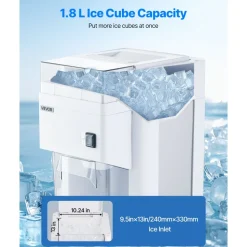 VEVOR Commercial Ice Shaver Machine, 661 LBS/H Electric Ice Crusher with Replaceable Container, 350W Premium Motor, 4 Blades, Shaved Snow Cone Machine Ice Maker for Dessert Shop Bar Party, Silver
