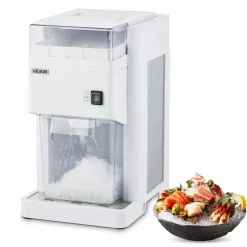VEVOR Commercial Ice Shaver Machine, 661 LBS/H Electric Ice Crusher with Replaceable Container, 350W Premium Motor, 4 Blades, Shaved Snow Cone Machine Ice Maker for Dessert Shop Bar Party, Silver