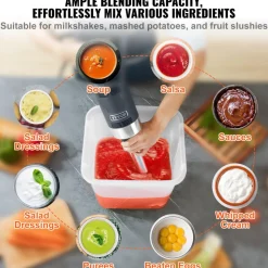 VEVOR Commercial Immersion Blender, 500 Watt Heavy Duty Hand Mixer, Variable Speed Kitchen Stick Mixer with 304 Stainless Steel Blade, Multi-Purpose Portable Mixer for Soup, Smoothie, Puree, Baby Food