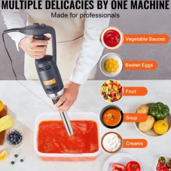 VEVOR Commercial Immersion Blender, 350W Heavy Duty Hand Mixer, 20 inch Stepless Variable Speed Mixer with Stainless Steel Blade, Multi-Purpose Portable Mixer for Soup, Sauces, Mashed Potatoes, Cream