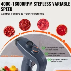 VEVOR Commercial Immersion Blender, 350W Heavy Duty Hand Mixer, 20 inch Stepless Variable Speed Mixer with Stainless Steel Blade, Multi-Purpose Portable Mixer for Soup, Sauces, Mashed Potatoes, Cream