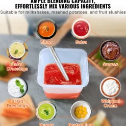 VEVOR Commercial Immersion Blender, 500 Watt Heavy Duty Hand Mixer, Variable Speed Kitchen Stick Mixer with 304 Stainless Steel Blade, Multi-Purpose Portable Mixer for Soup, Smoothie, Puree, Baby Food