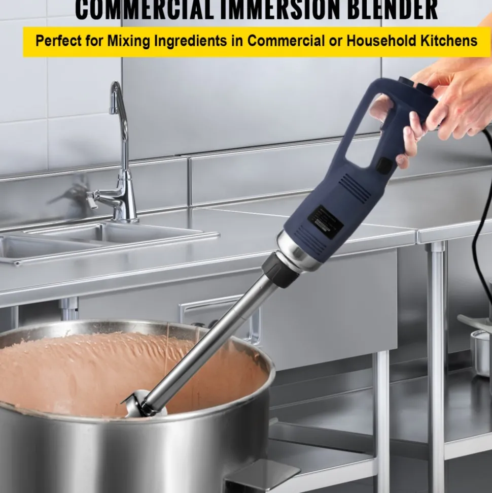 VEVOR Commercial Immersion Blender Variable Speed Heavy Duty Immersion Blender 750W Commercial Hand Mixer 304 Stainless Steel Hand Blender Commercial (11.8")