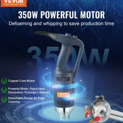 VEVOR Commercial Immersion Blender, 350W Heavy Duty Hand Mixer, 16 inch Stepless Variable Speed Mixer with Stainless Steel Blade, Multi-Purpose Portable Mixer for Soup, Sauces, Mashed Potatoes, Cream