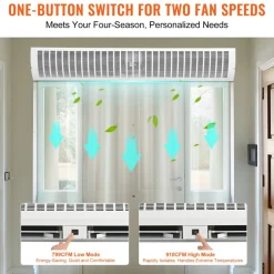 VEVOR 42" Commercial Indoor Air Curtain Super Power 2 Speeds 1350CFM, Wall Mounted Air Curtains for Doors, Indoor Over Door Fan with Heavy Duty Limit Switch, Easy-Install 110V Unheated