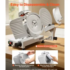 VEVOR Commercial Meat Slicer, 300W Electric Cutter, Removable 10