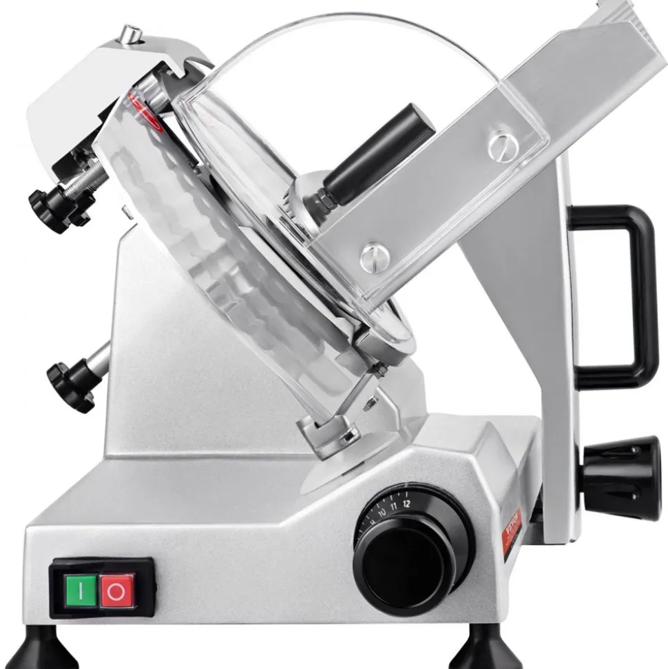 VEVOR Commercial Meat Slicer, 200W Electric Deli Food Slicer, 350-400RPM Meat Slicer with 8" Carbon Steel Blade, 0 - 0.47 inch Adjustable Thickness Electric Meat Slicer for Home and Commercial Use