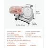VEVOR Commercial Meat Slicer, 10 inch Electric Deli Slicer Machine, 320W Food-Slicer with SUS420 Blade, 0-0.4 inch Adjustable Thickness, for Frozen Meat, Ham, Baguett, Steak