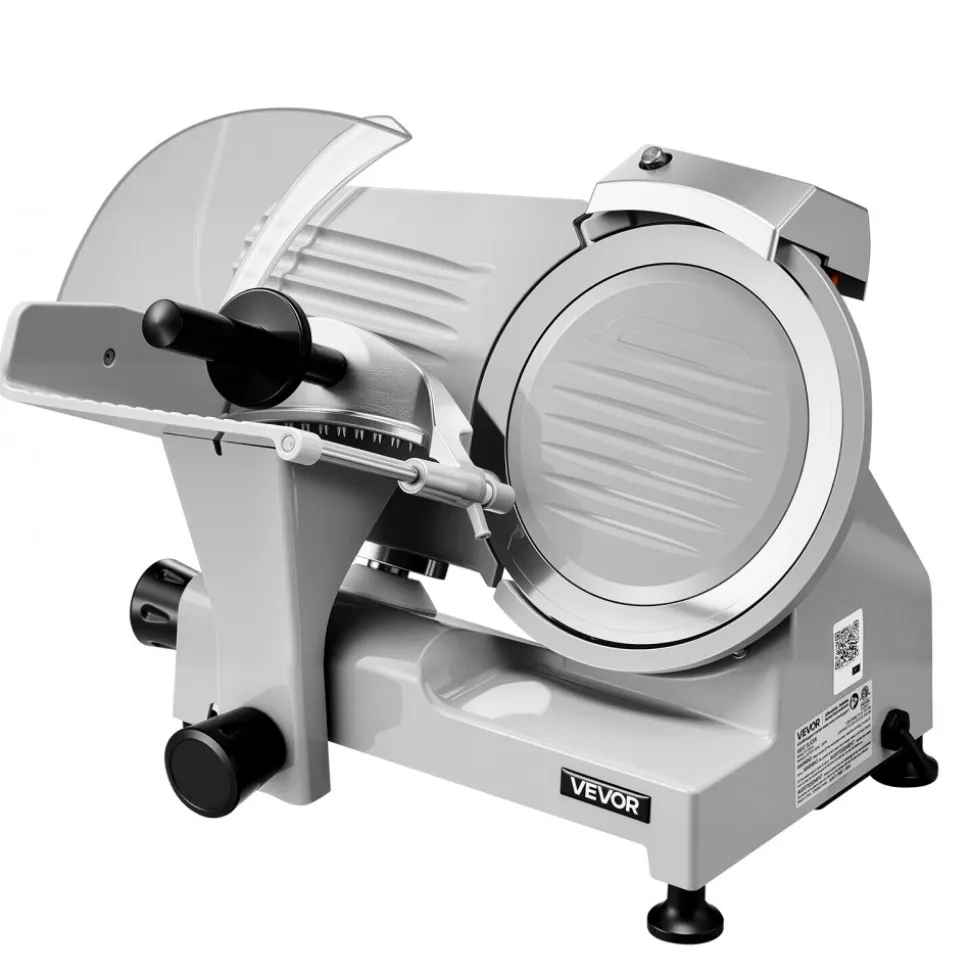 VEVOR Commercial Meat Slicer 300W Electric Cutter 8.7" Carbon Steel Blade, Food Slicer Machine with Removable Blade and Food Tray, 0-0.5" Adjustable Thickness ,for Frozen Meat, Ham, Baguett, Steak