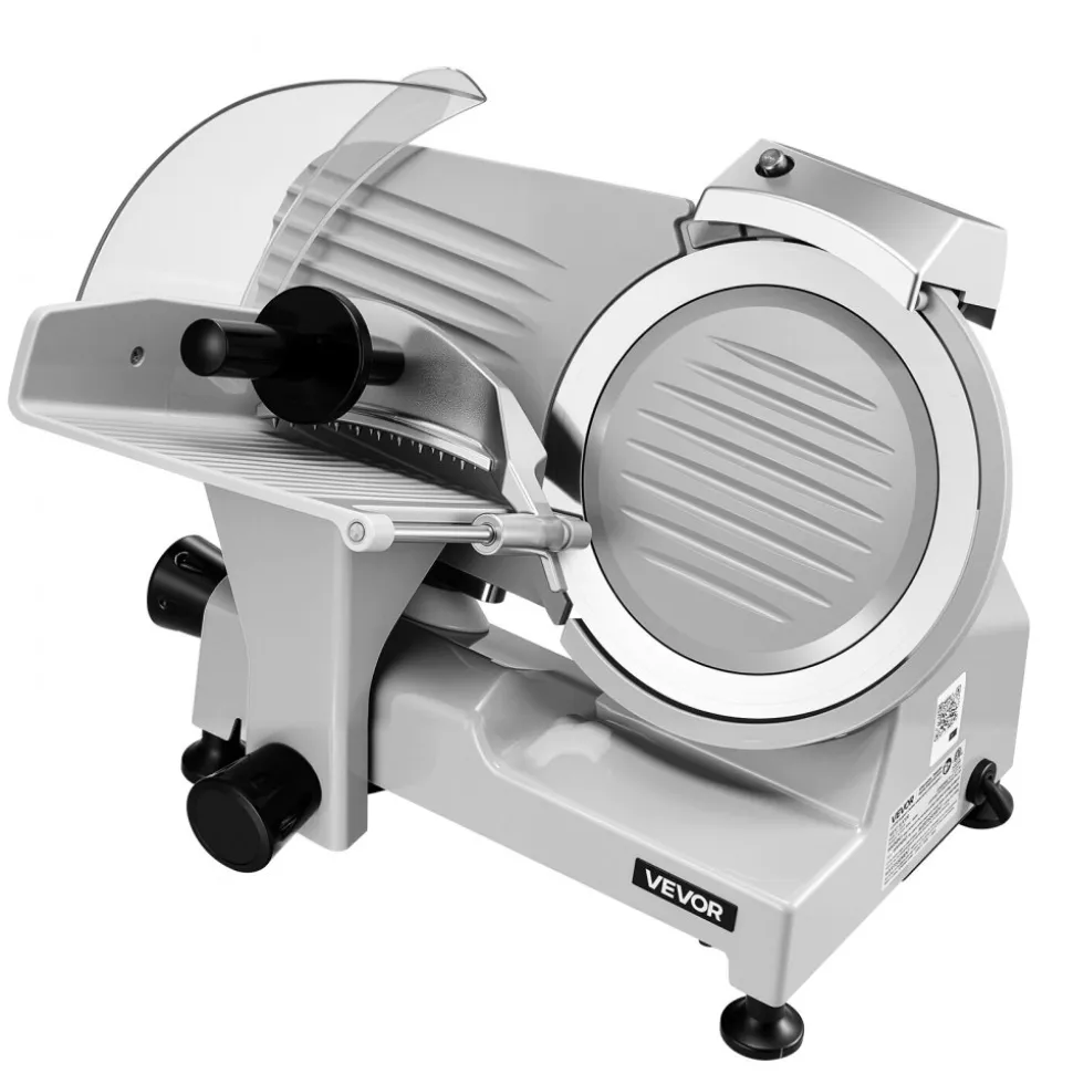 VEVOR Commercial Meat Slicer 300W Electric Cutter 8.7" Carbon Steel Blade, Food Slicer Machine with Removable Blade and Food Tray, 0-0.5" Adjustable Thickness ,for Frozen Meat, Ham, Baguett, Steak