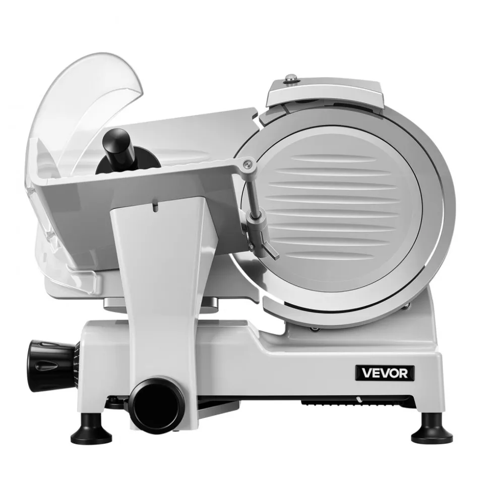 VEVOR Commercial Meat Slicer 300W Electric Cutter 8.7" Carbon Steel Blade, Food Slicer Machine with Removable Blade and Food Tray, 0-0.5" Adjustable Thickness ,for Frozen Meat, Ham, Baguett, Steak