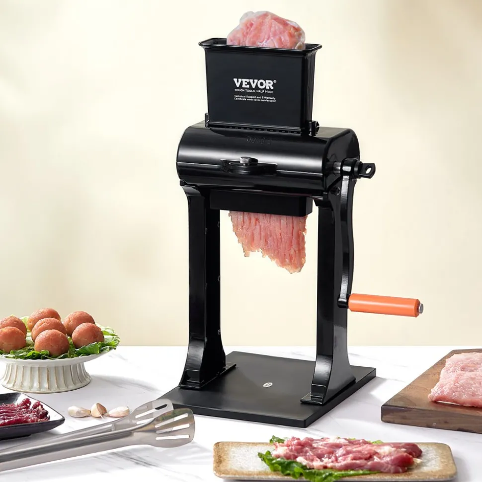 VEVOR Commercial Meat Tenderizer, Heavy Duty Stainless Steel Meat Tenderizer Machine, Quick and Easy Manual Operation Kitchen Tool, 5.8" Feed Port for Beef, Turkey, Chicken, Pork, Steak, and Fish