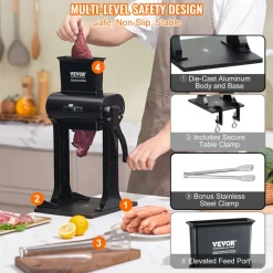 VEVOR Commercial Meat Tenderizer, Heavy Duty Stainless Steel Meat Tenderizer Machine, Quick and Easy Manual Operation Kitchen Tool, 5.8