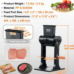 VEVOR Commercial Meat Tenderizer, Heavy Duty Stainless Steel Meat Tenderizer Machine, Quick and Easy Manual Operation Kitchen Tool, 5.8
