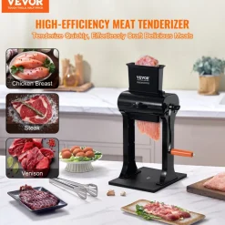 VEVOR Commercial Meat Tenderizer, Heavy Duty Stainless Steel Meat Tenderizer Machine, Quick and Easy Manual Operation Kitchen Tool, 5.8