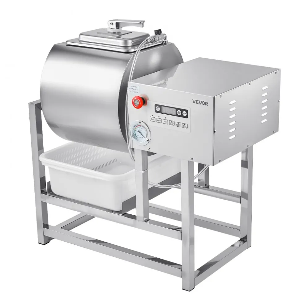 VEVOR Commercial Meat Tumbler Marinator, 40L Vacuum Tumbler Marinating Machine with Bidirectional Rotation and 3-Speed, Stainless Steel Vacuum Curing Machine for Chicken Pork Fish, Steak House