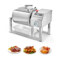 VEVOR Commercial Meat Tumbler Marinator, 20L Vacuum Tumbler Marinating Machine with Bidirectional Rotation and 3-Speed, Stainless Steel Vacuum Curing Machine for Chicken Steak Pork, Restaurant