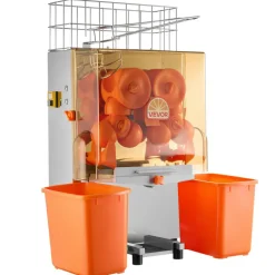 VEVOR Commercial Orange Juicer Machine, 120W Electric Orange Juice Press, Stainless Steel Orange Squeezer for 20 per Minute, Lemon Citrus Pomegranates Extractor with Peels Collecting Bucket