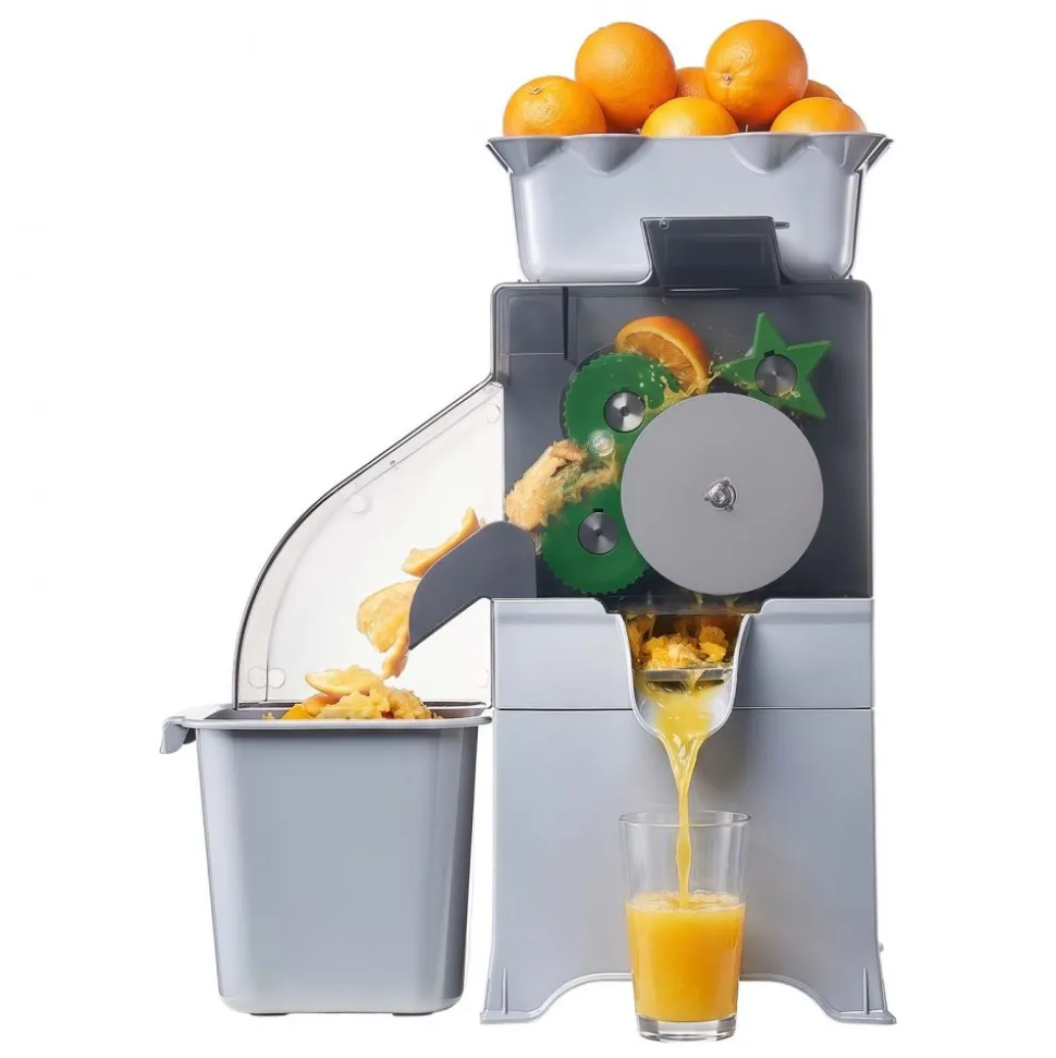 VEVOR Commercial Orange Juicer Machine, Slow Masticating Juicer Extractor, 100W Electric Orange Juice Squeezer, Lemon Citrus Pomegranates Extractor, with Peel Collecting Bucket and PC Cover
