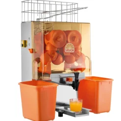 VEVOR Commercial Orange Juicer Machine, 120W Electric Orange Juice Press, Stainless Steel Orange Squeezer for 20 per Minute, Lemon Citrus Pomegranates Extractor with Water Tap, Peels Collecting Bucket