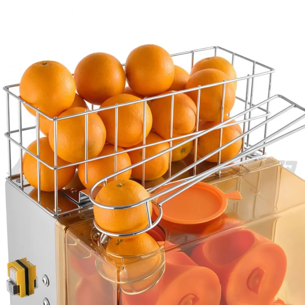 VEVOR Commercial Orange Juicer Machine, 120W Electric Orange Juice Press, Stainless Steel Orange Squeezer for 20 per Minute, Lemon Citrus Pomegranates Extractor with Water Tap, Peels Collecting Bucket