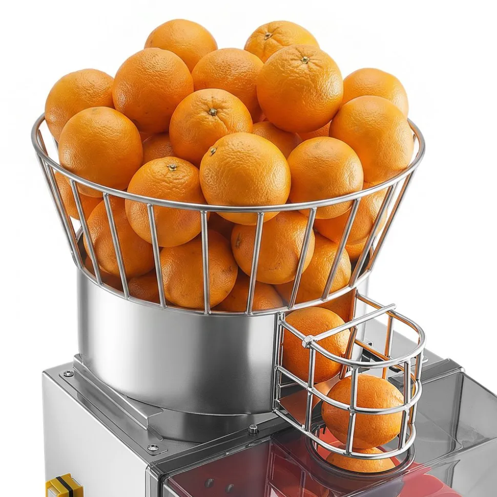 VEVOR Commercial Orange Juicer Machine, 120W Electric Automatic Orange Squeezer, Lemon Citrus Pomegranates Extractor for 20 per Minute, Stainless Steel, with Water Tap, Peels Collecting Bucket