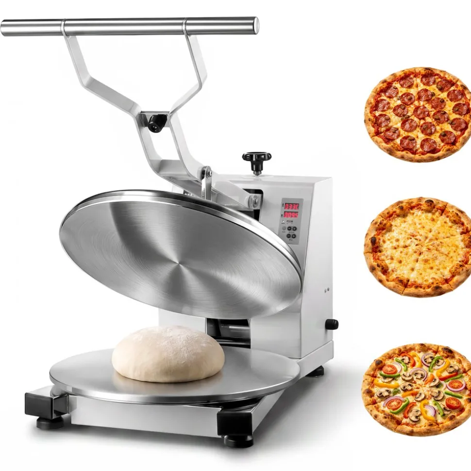 VEVOR Commercial Pizza Dough Press Machine 18 in Electric Dough Sheeter, Ideal for Bakery Home Restaurant Use, 1200W Cast Aluminum Pastry Press Plate, Adjustable Thickness Bread Forming Presser