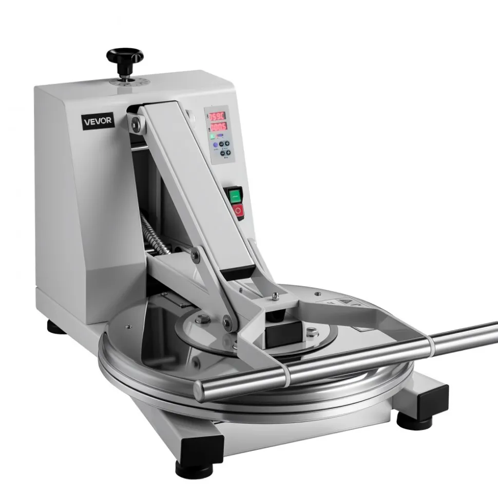 VEVOR Commercial Pizza Dough Press Machine 18 in Electric Dough Sheeter, Ideal for Bakery Home Restaurant Use, 1200W Cast Aluminum Pastry Press Plate, Adjustable Thickness Bread Forming Presser