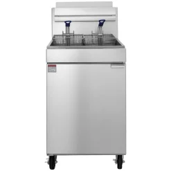 VEVOR Commercial Propane Deep Fryer 150,000 BTU with 2 Baskets, 5-Tube Burner Fryer, Stainless Steel Floor Standing Deep Fryers Cart, 80 lbs Capacity for Restaurants