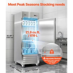 VEVOR Commercial Reach-In Freezer 29