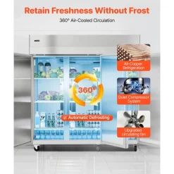 VEVOR Commercial Reach-In Refrigerator 72