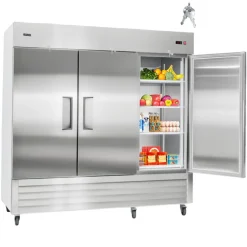 VEVOR Commercial Reach-In Refrigerator 85" W, 69 Cu.Ft Stainless Steel Upright Refrigerator with Three Doors, Auto-Defrost, 12 Adjustable Shelves, 32 to 50℉ Temp Control, ETL Certified