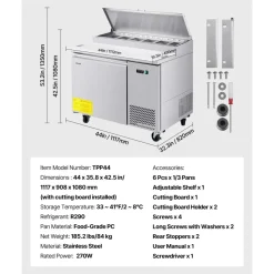 VEVOR Commercial Refrigerator, 44
