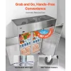 VEVOR Commercial Refrigerator and Freezer Combo, 31.89 in Width Reach In Upright-Freezer Double Door, 31.1 Cu.ft Auto-Defrost Stainless Steel Freezer with 8 Adjustable Shelves, LED Light, 4 Wheels