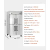 VEVOR Commercial Refrigerator and Freezer Combo 48"W, 31 Cu.Ft Stainless Steel Upright Freezer/Refrigerator with 4 Doors, Auto-Defrost, 6 Adjustable Shelves, UL Certified