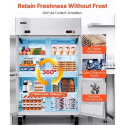 VEVOR Commercial Refrigerator and Freezer Combo 48