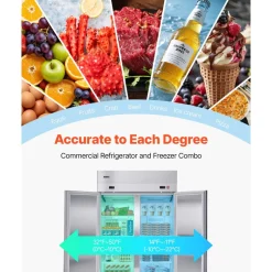 VEVOR Commercial Refrigerator and Freezer Combo 48
