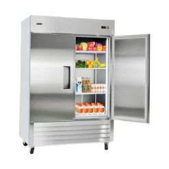 VEVOR Commercial Refrigerator, 29.02 in Width Reach In Upright Refrigeration Single Glass Door, 21.5 Cu.ft Auto-Defrost Stainless Steel Refrigerator with 4 Adjustable Shelves, 32 to 50℉ Temp Range