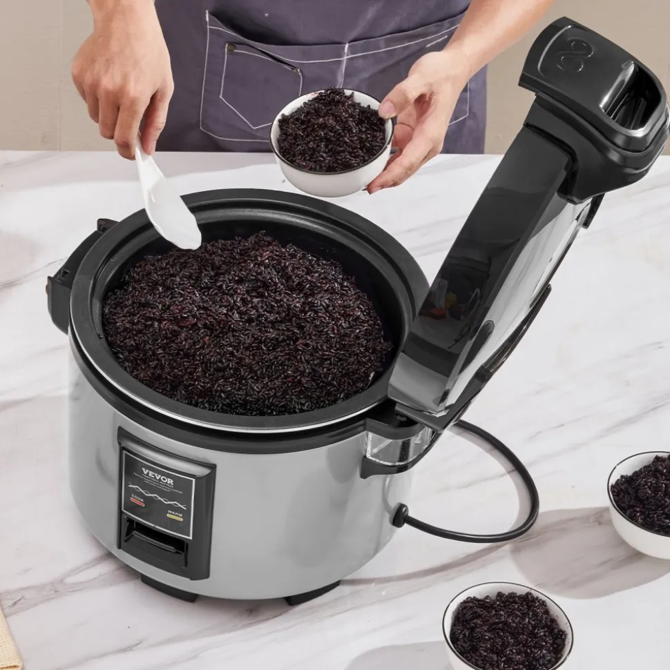 VEVOR Commercial Rice Cooker, 60-Cup Rice Cooker, 13.74 Qt / 13 Liter Large Rice Cooker and Warmer with Nonstick Inner Pot, Fast Cooking and 12-Hour Keep Warm, with Rice Cup and Paddle, for Restaurant