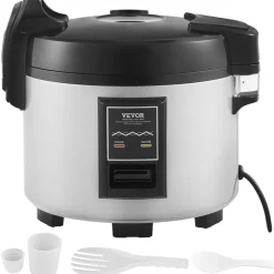 VEVOR Commercial Rice Cooker, 60-Cup Rice Cooker, 13.74 Qt / 13 Liter Large Rice Cooker and Warmer with Nonstick Inner Pot, Fast Cooking and 12-Hour Keep Warm, with Rice Cup and Paddle, for Restaurant