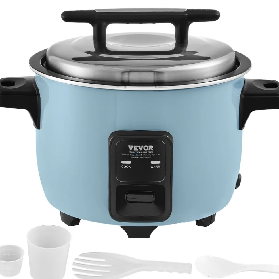 VEVOR Commercial Rice Cooker, 50-Cup Rice Cooker, 10.57 Qt / 10 Liter Large Rice Cooker and Warmer with Nonstick Inner Pot, Fast Cooking and 24-Hour Keep Warm, with Rice Cup and Paddle, for Restaurant